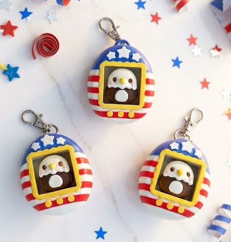 Patriotic Baby Eagle Clicker Keychain