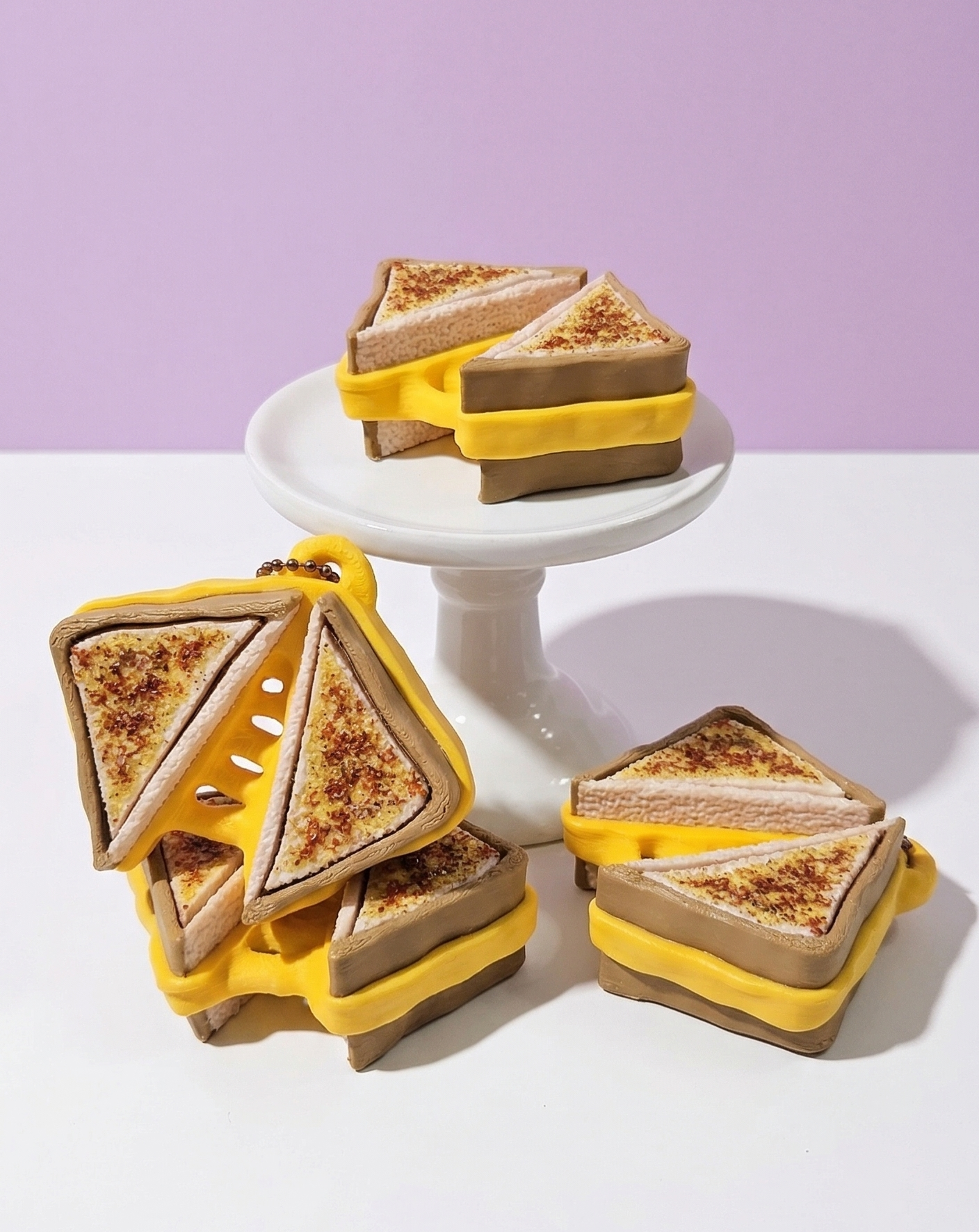 Grilled Cheese Double Clicker Keychain