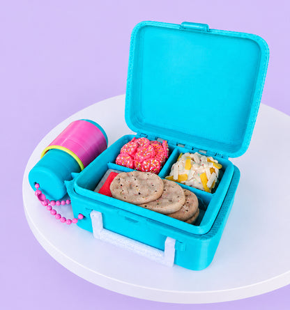 Retro Lunch Box with Thermal Drink Clicker Set