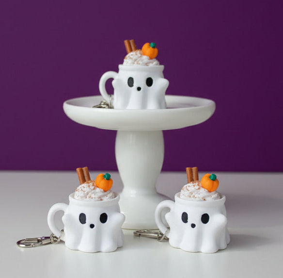 Ghost Latte Clicker Keychain